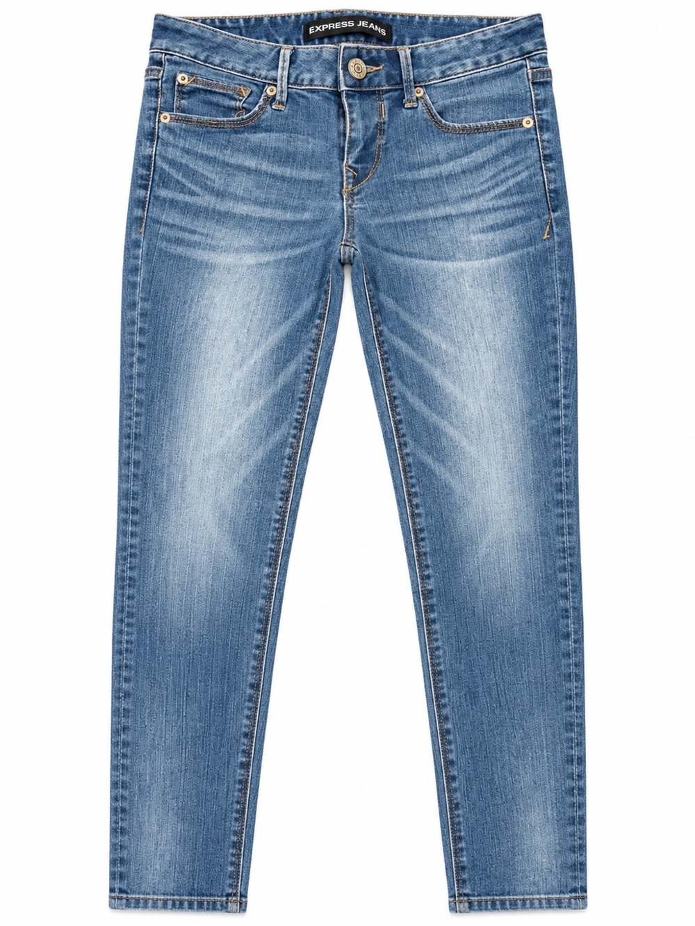 Express Women’s Faded Blue Wash Skinny Jeans